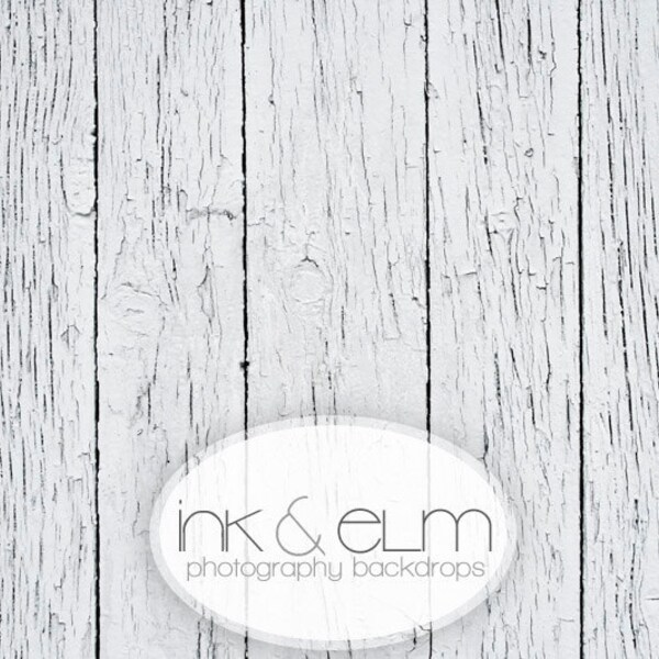 Vinyl Photography Backdrop 5ft x 5ft, Photography Background Floor, Vintage Distressed White Wood Floor, Photo backdrop, "White Woodslats"