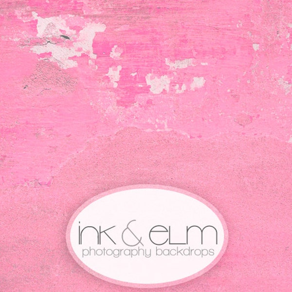 Toile de fond photographique en vinyle 4 pi x 3 pi, toile de fond photographique murale grunge, accessoire de cabine Photo, fond de photographie, mur rose « Pink Plunge »