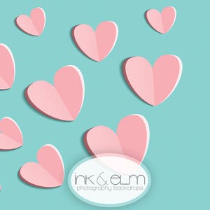 Hearts Backdrop 4ft x 3ft, Valentines Day Paper Heart Backdrop, Modern heart Backdrop, Valentine Photo Booth backdrop prop &quot;Heart Attack&quot;