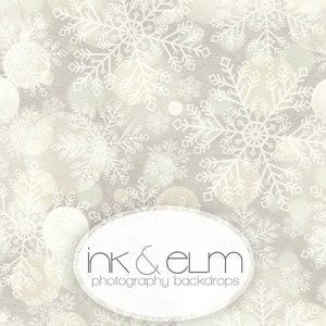 Snowflake Backdrop 3ft x 2ft, Photography Christmas Snowflake backdrop, Holiday Snowflakes Photography Background, &quot;Freshly Fallen&quot;