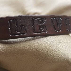 Children's Brown Leather Belt Handmade Includes Custom Name or Initials