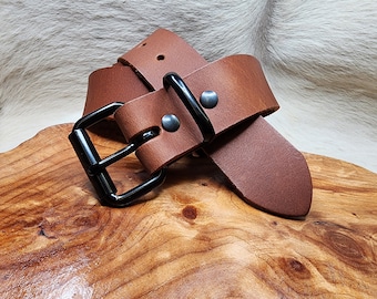 Golden Brown Handmade Leather Belt cut from Water Buffalo Leather  Men ~ Ladies Premium Solid Leather 1 1/2" Wide Custom Lengths