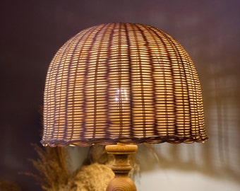 Mushroom Rattan Lampshade, Mushroom Rattan Lampshade, Rattan Lampshade, Wicker Lampshade, Rattan Lampshade,