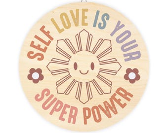 Filipino Sun Wood Sign | Self Love Reminder, Home Decor