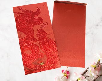 Dragon and Phoenix Chinese Wedding Double Happiness Red Envelope Greeting Card