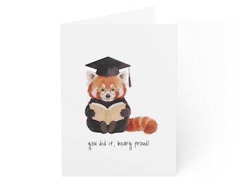 Red Panda Graduation Greeting Card - You Did It, Beary Proud!