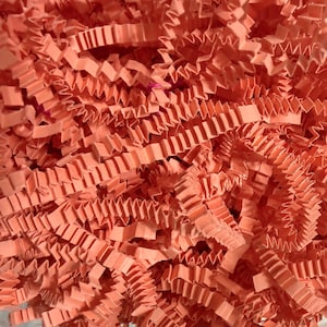 8oz Coral Pink Crinkle Cut Paper Shred | Gift Box Filler | Party Supplies