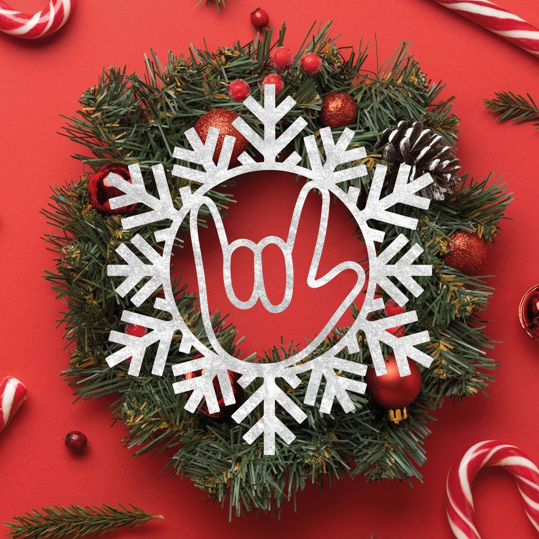 ASL I Love You Sign Language Snowflake Wooden Sign Cutout | Christmas ...