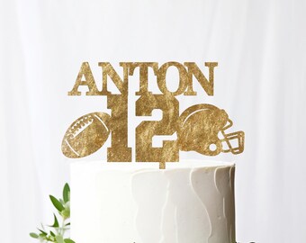Personalized Football Wooden Cake Topper
