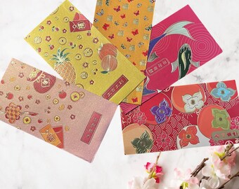 Assorted Set of 10 Chinese New Year Red Envelopes