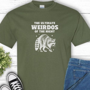 Funny Raccoon Graphic Tee, The Ultimate Weirdos Of The Night Shirt, Funny Animal Top, Novelty Tee, Unisex Cotton Tshirt, Wildlife Lover Gift