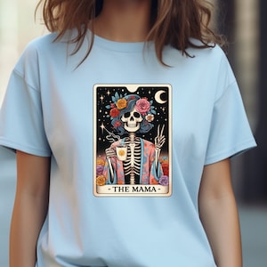 Camiseta unisex con cartas del tarot, camiseta con cartas del tarot para mamá, camiseta con gráficos ocultistas, ropa de bruja, ropa de adivina, regalo divertido para mamá