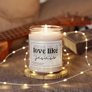 Liebe wie Jesus Kerze, christliche Geschenke, Ermutigungsgeschenk, Bibel-Vers, Schriftkerze, Sojakerze, religiöse Kerze, Geschenk für Freund