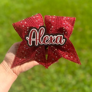 Red Rhinestone Cheer Bow