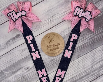 Light Pink Rhinestone Pin Me Ribbon