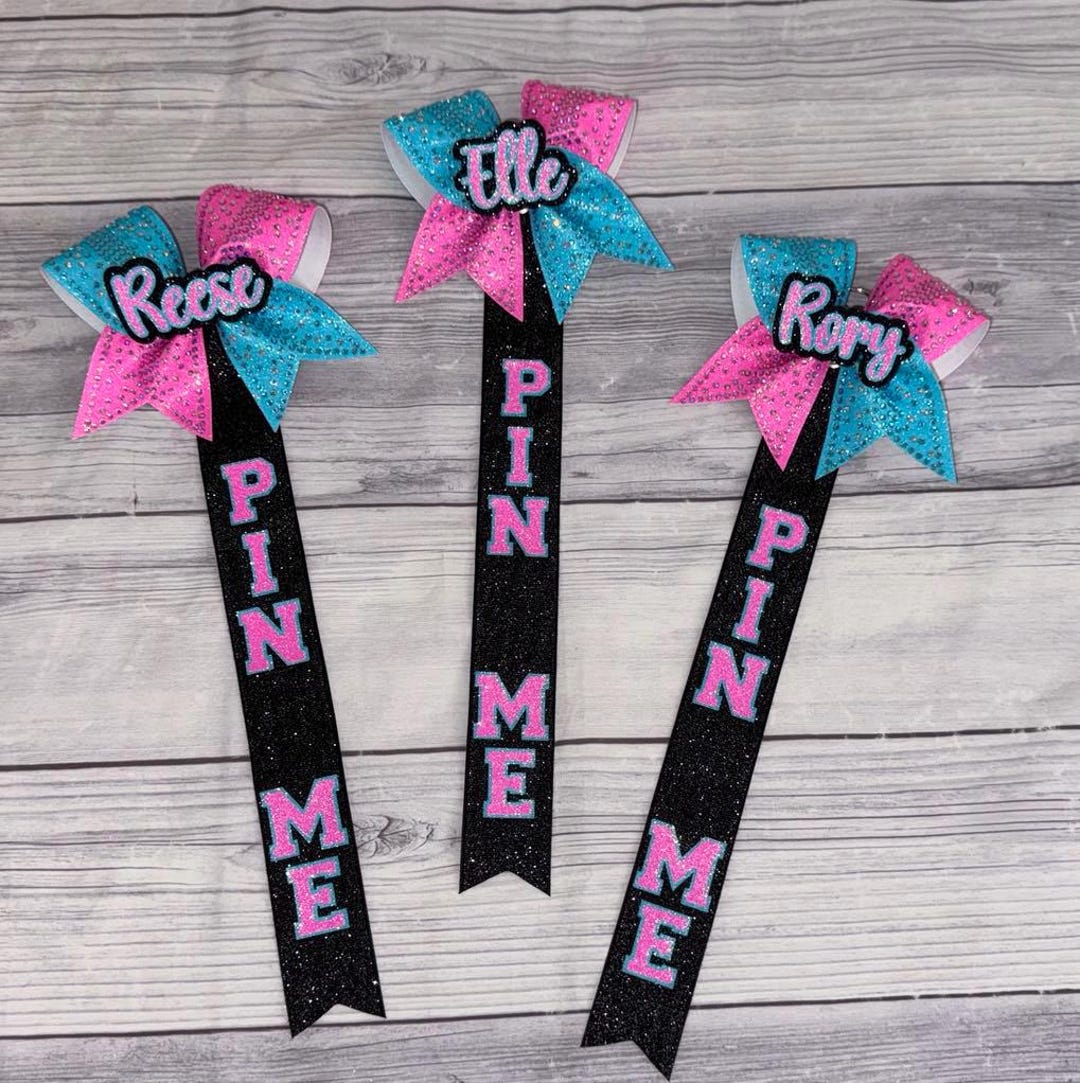 Neon Blue & Hot Pink Rhinestone Pin Me Ribbon - Etsy