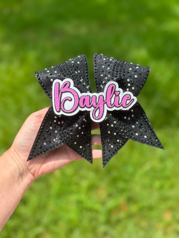 Black Rhinestone Cheer Bow