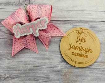 Light Pink Rhinestone Mini Cheer Bow Keychain