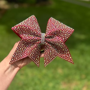 All The Bling Red Rhinestone Cheer Bow