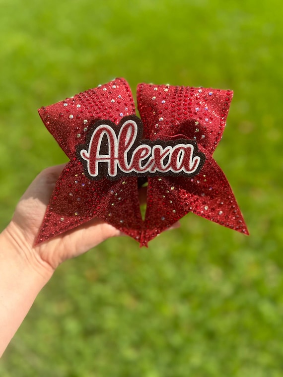 Red Rhinestone Cheer Bow