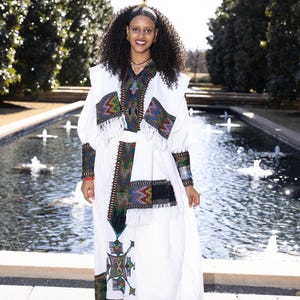 Lakomelza Tilfs • Vestido blanco etíope Abay Tilf Wollo Amhara // Vestido Habesha