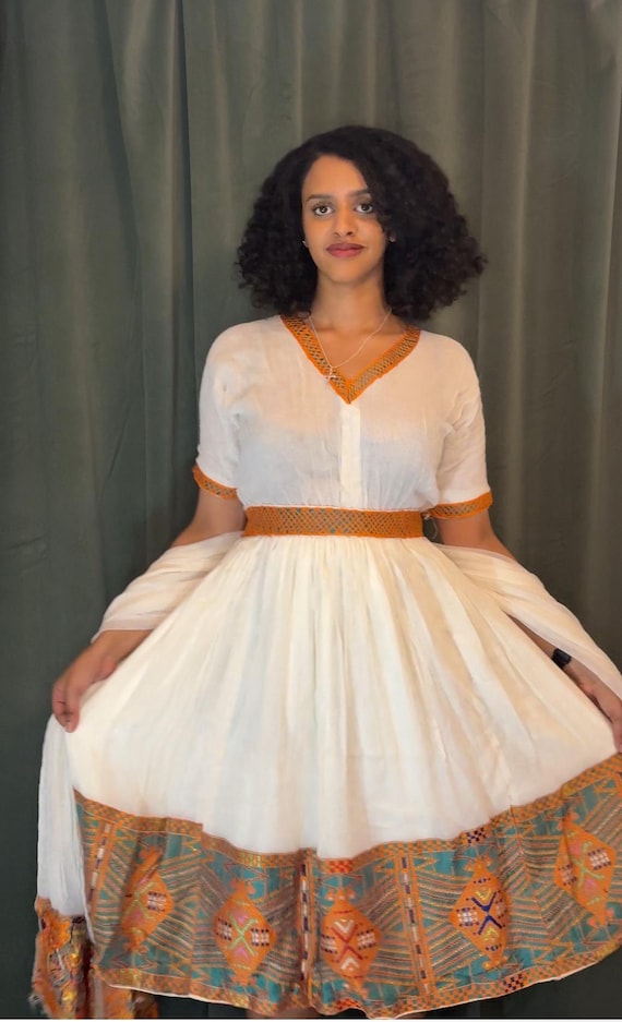 ethiopian traditional short dress Short and Modern habesha traditional dress /Ethiopian and Eritrean traditional dress