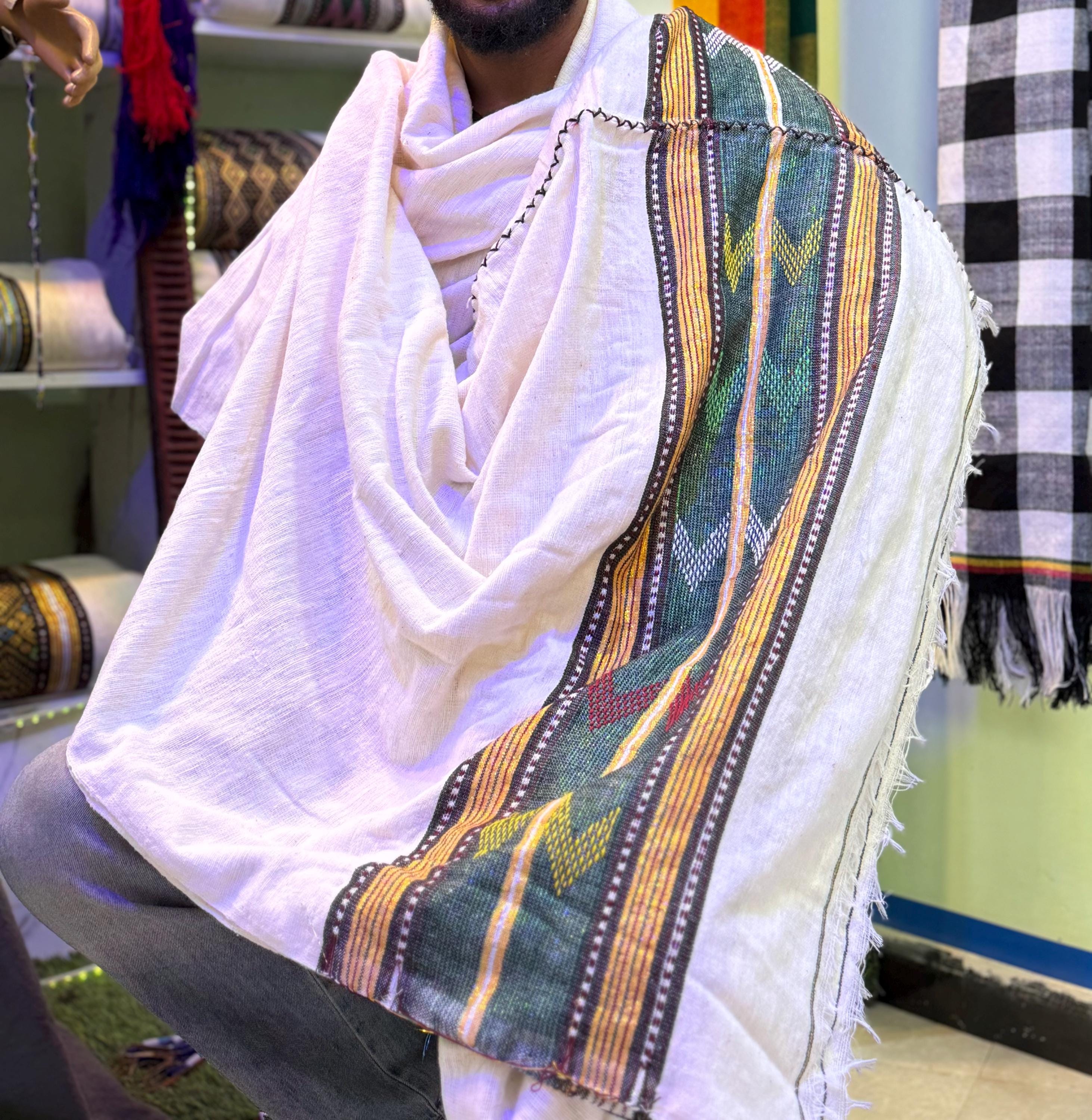 Ethiopian Habesha Traditional Handwoven Wollo Gabi