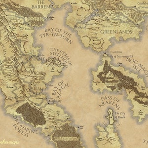Digital HD fantasy map of the bay of Tyr-Yn-Torn
