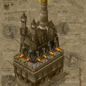Digital HD fantasy map of the Cathedral of Origin