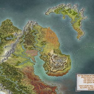 Digital HD fantasy map of Edenland (Ëdenland)