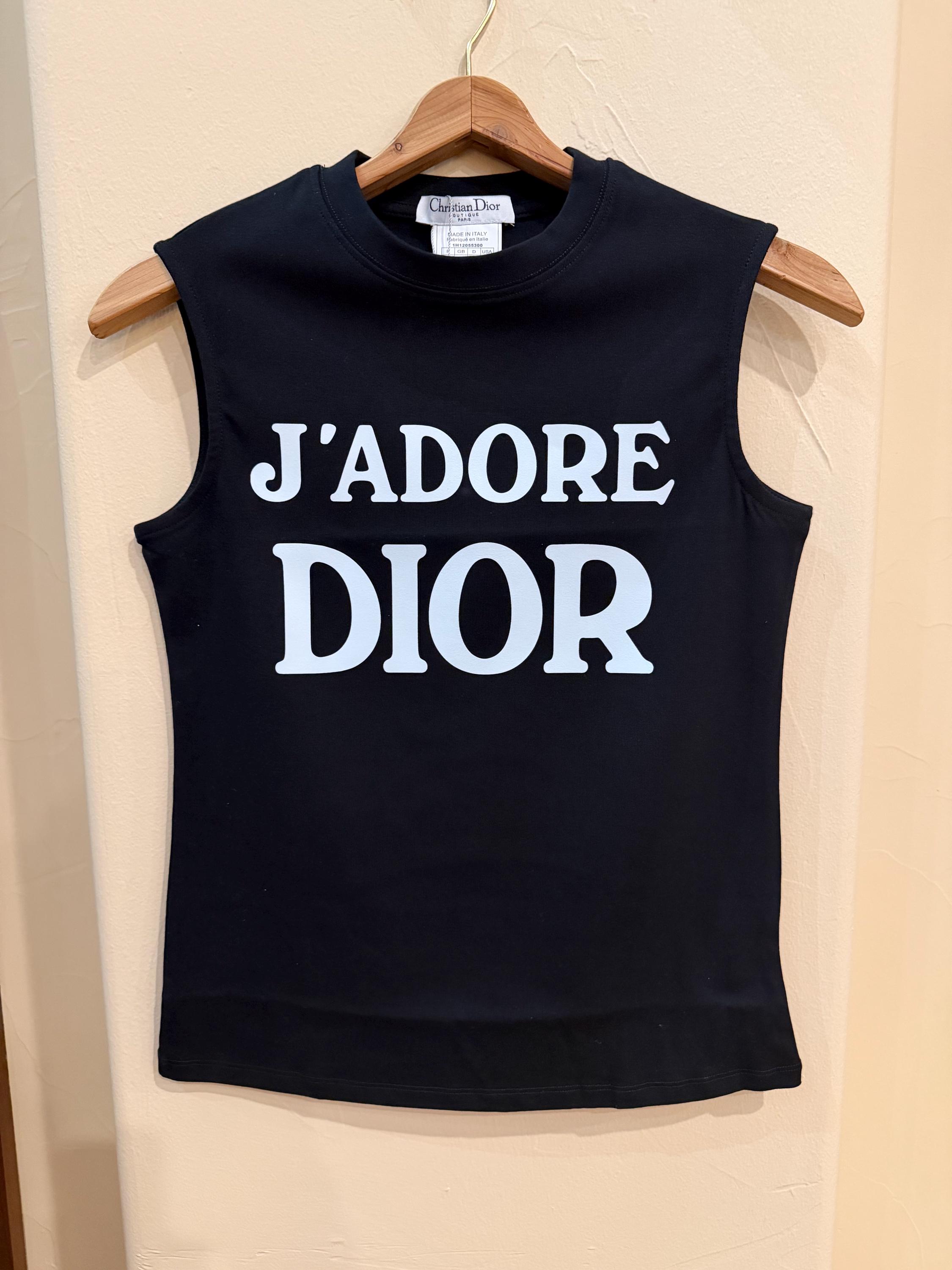 レア美品Christian Dior J'ADORE DIOR タンクトップ S J'Adore Dior Tank Top White Cotton Jersey | DIOR