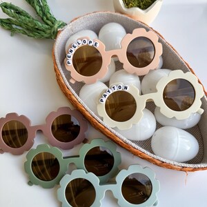 Personalized Flower Sunglasses: Custom Name, Easter Basket Gift
