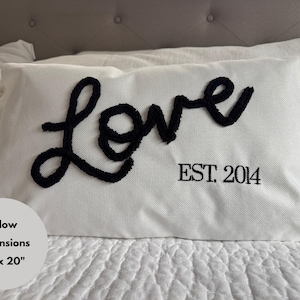 Personalized Love Pillow Embroidered personalized decorative pillow, personalized gift, custom throw pillow, bedroom pillows,  lumbar pillow