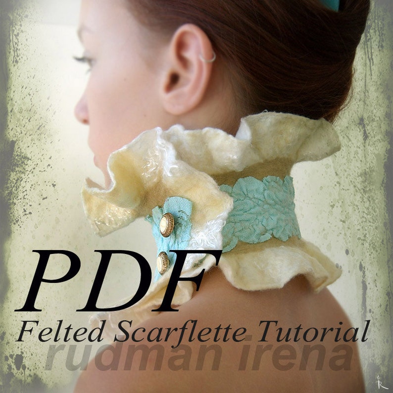 Felted Scarflette Tutorial Nunofelting in English PDF image 3