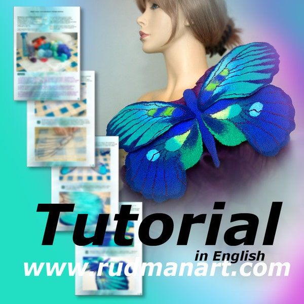 Felted Big Butterfly, Brooch, Pin, Wall Desing, Tutorial in English PDF