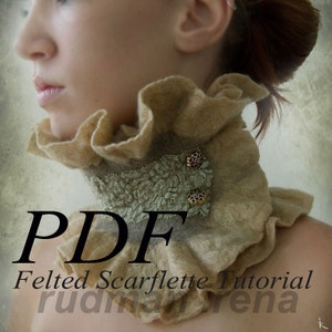 Felted Scarflette Tutorial Nunofelting in English PDF image 4