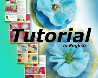 Felted Flowers scarf accessories Tutorial in English PDF