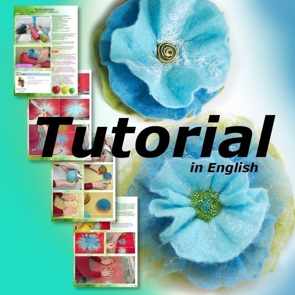 Felted Flowers scarf accessories Tutorial in English PDF