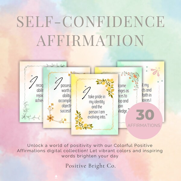 Self Confidence Affirmation Card | Motivational Positive Abundance | Self Improvement Law of Attraction | Self Love Gift for Him and for Her