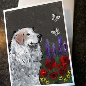 Great Pyrenees "Garden Buddies" NOTE CARDS by Amy Bolin with option to add greeting