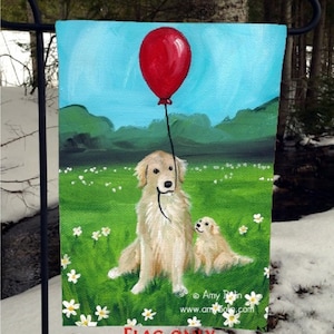 Golden Retriever &quot;A Golden Afternoon&quot; Garden Flag by Amy Bolin