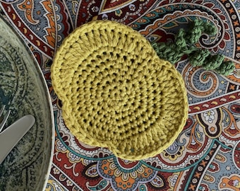 Crochet Pumpkin Coaster Pattern PDF, Easy Fall Decor, Autumn Mug Rug