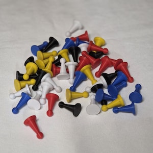 50 Pedine In Legno Colorato Nero Per Giochi Da Tavolo - Segnalini Universali - 4