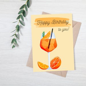 Aperol Spritz Birthday Card
