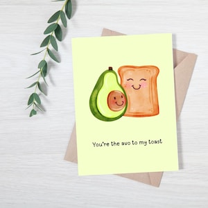 Avo und Toast Valentinstag Karte