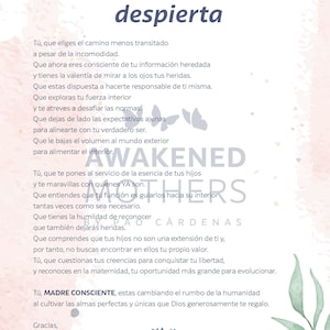 Poema Digital Editable para Madre/Amiga - Regalo Significativo y Conmovedor – Una Madre Despierta- Espanol