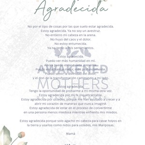 4. Poema Digital Editable para Niños/Hijos - Regalo Significativo y Conmovedor – Estoy agradecida - Espanol