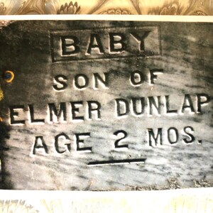 ACEO Photo of Cemetery Stone Grave Marker Infant Son