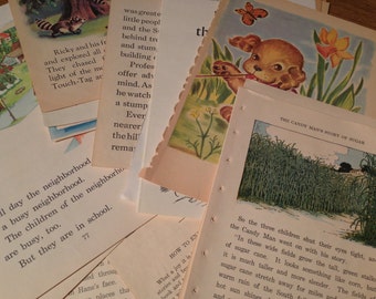 Children's Book Pages for Collage & Art Making VINTAGE