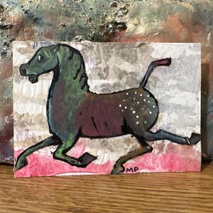 Original Art Running Pony ACEO